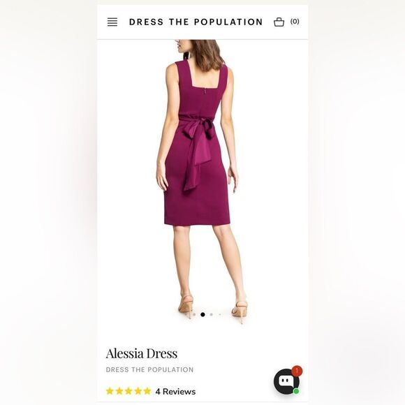 ✨NWT✨ Dress the Population Alessia Dress - Size XXS Maroon (size 0-2) - Picture 2 of 10